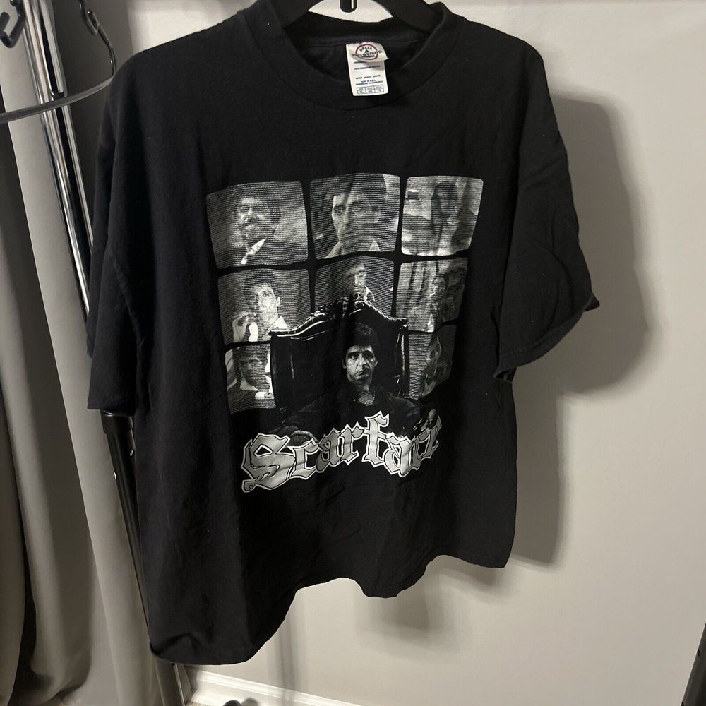 Men's Rare Y2K Vintage Al Pacino Scarface Short Sleeve T-Shirt Size XL Tv‎ Scene